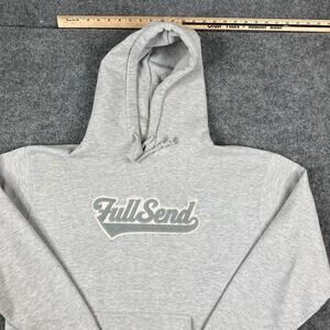 Nelk Boys Full Send Hoodie Mens Size M Gray Pullover Graphic Logo Streetwear